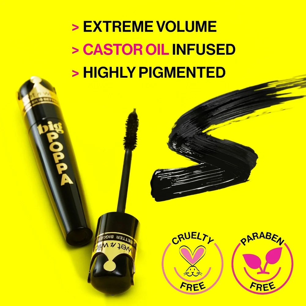 *3/15* NEW Wet n Wild Big Poppa Mascara Volumizing Lengthening Blackest Black