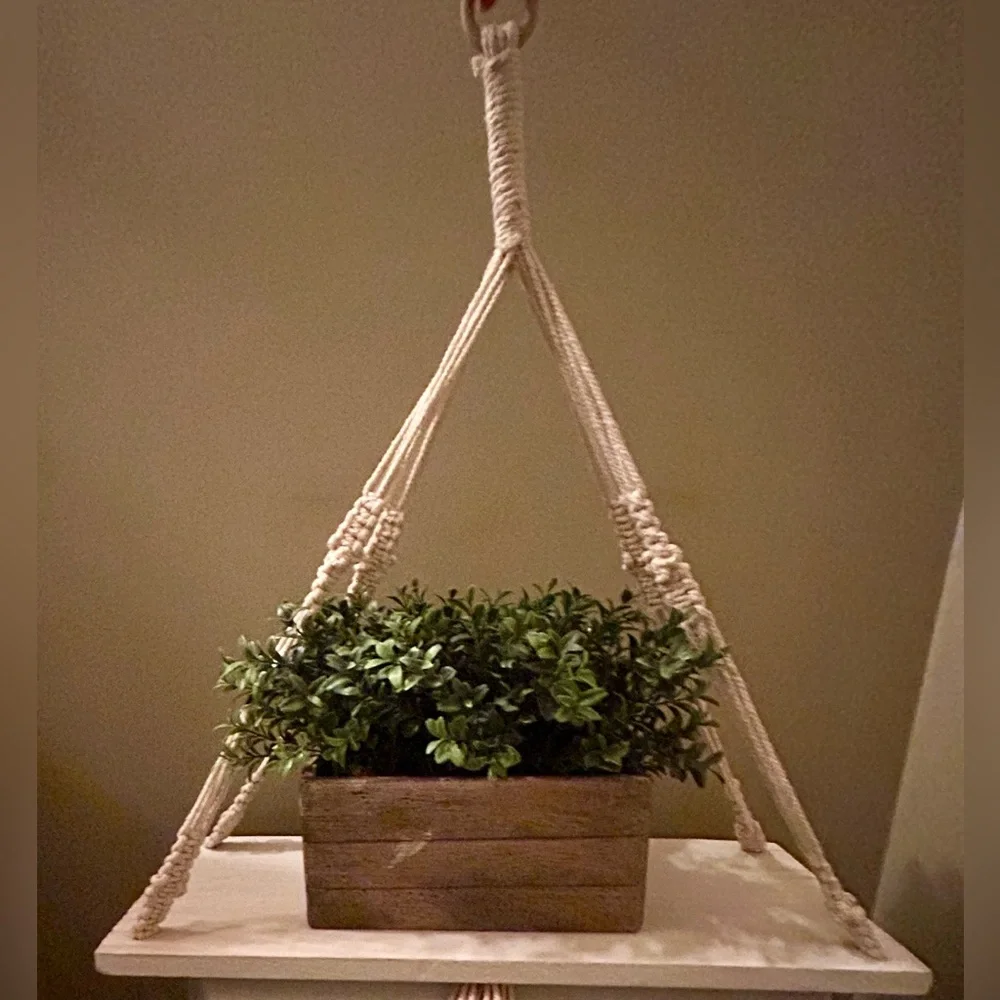 Macrame Paulowina Wood Plant Hanger