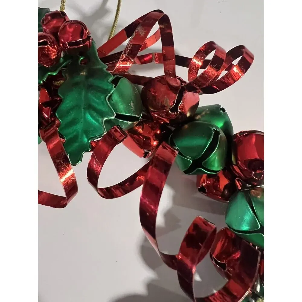 Vintage Christmas Bell Wreath Holiday Door Wall Decor Red/Green