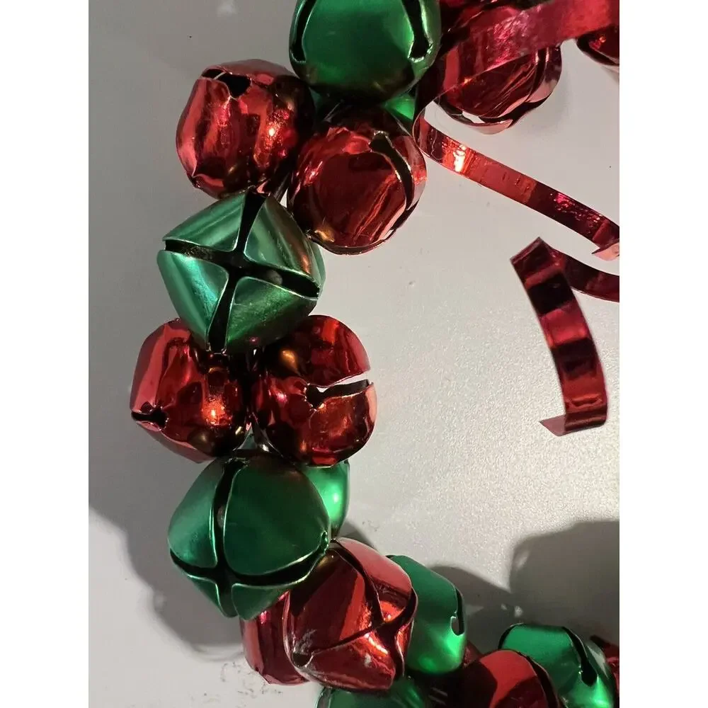 Vintage Christmas Bell Wreath Holiday Door Wall Decor Red/Green
