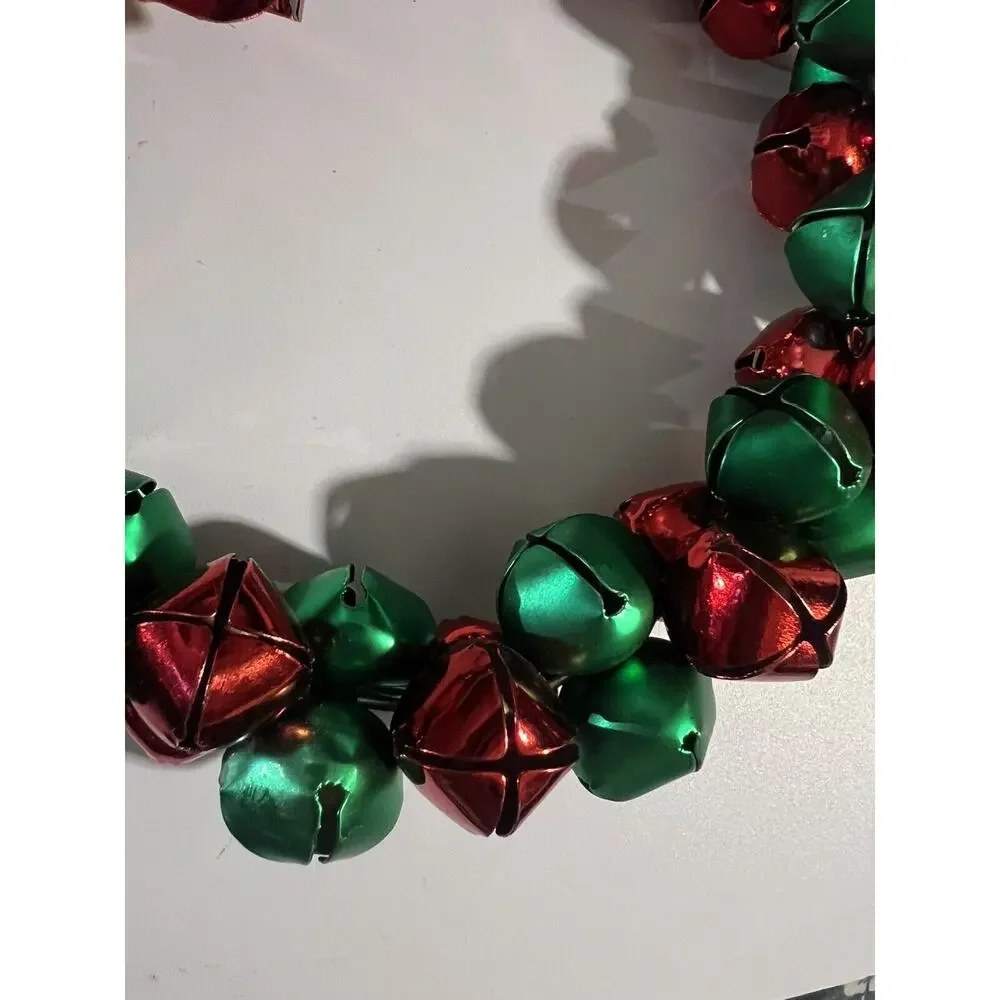 Vintage Christmas Bell Wreath Holiday Door Wall Decor Red/Green