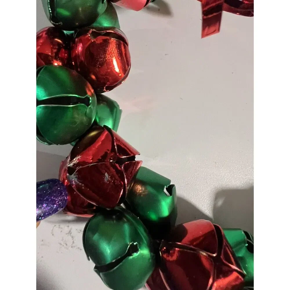 Vintage Christmas Bell Wreath Holiday Door Wall Decor Red/Green