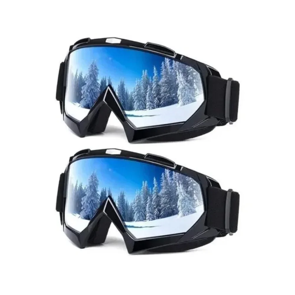 Black Ski Goggles Unisex 2 pairs