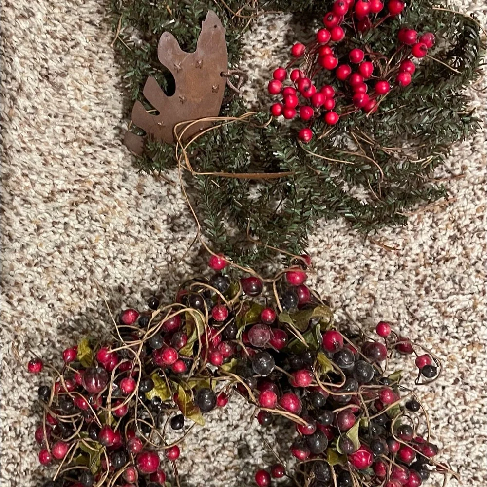 TWO SMALL HOLIDAY WREATHS