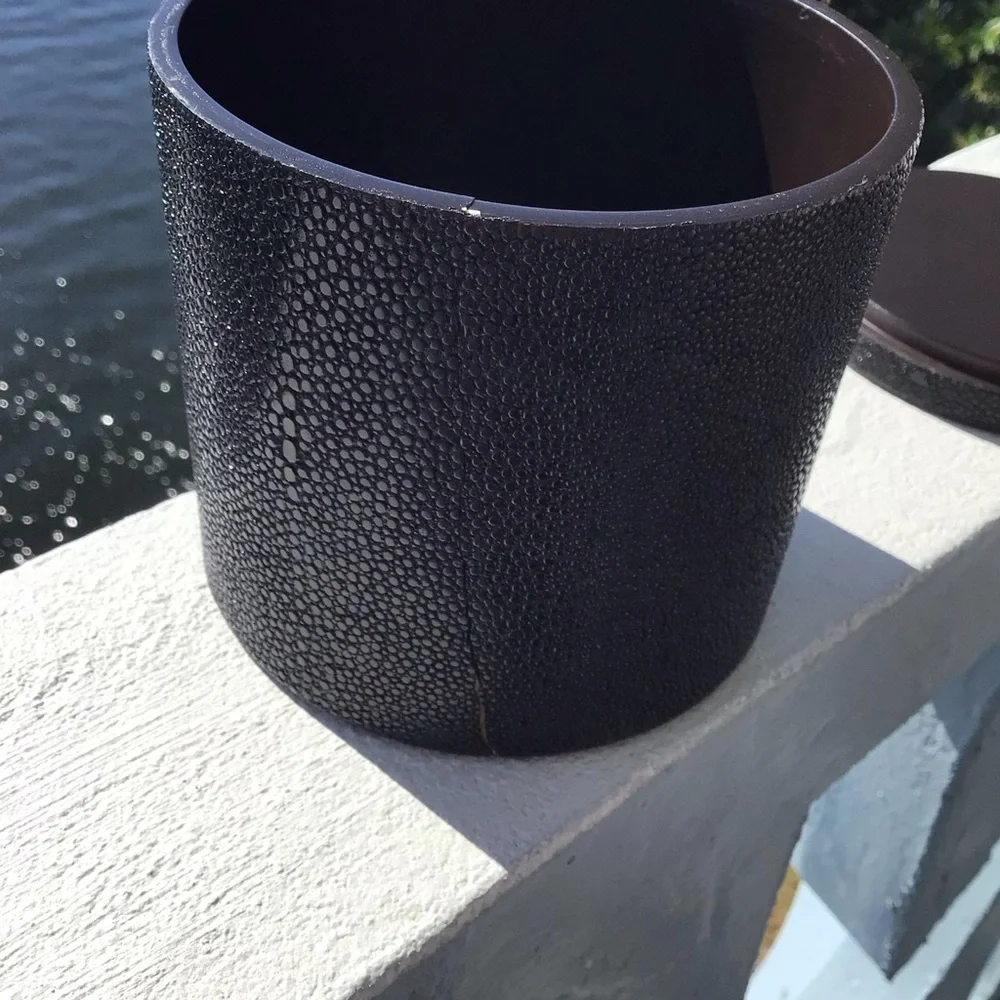 Pigeon Poodle Large Manchester Bath Collection Black Realistic Faux Shagreen