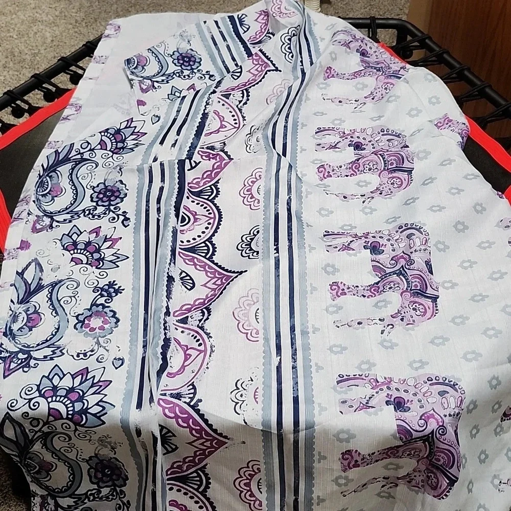 Fabric shower curtain elephant box#10