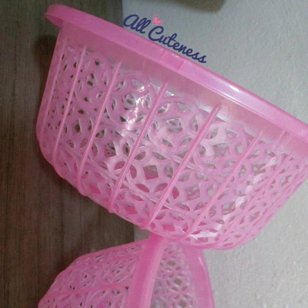 2 Pink Storage Baskets