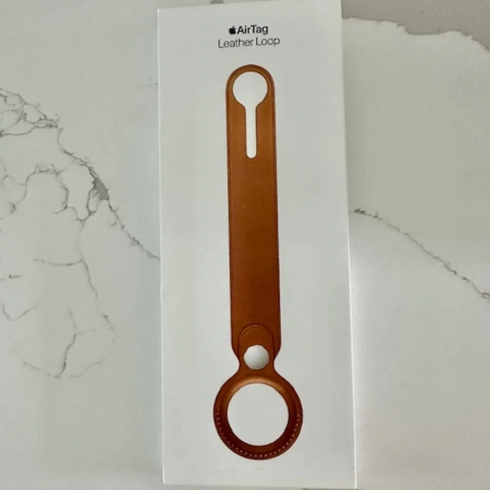Apple AirTag Case Leather Loop - Saddle Brown BRAND NEW GIFTABLE