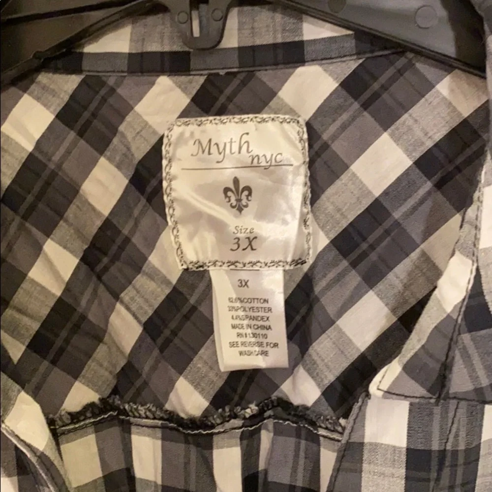 myth nyc plaid button