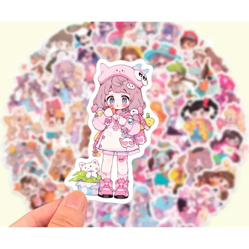 Colorful Cute Anime Girl Sticker Sets