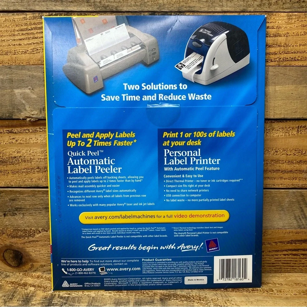 Avery Easy Peel Mailing Address Labels Inkjet 1 x 2 5/8 White 300/Pack 18160