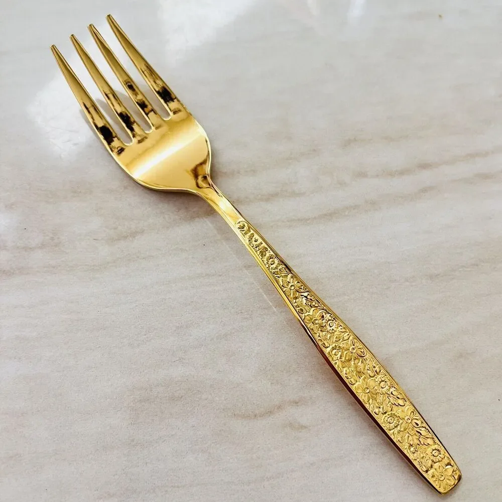 8pc INTERNATIONAL SILVER Golden Spring Garden Rogers Cutlery Flatware Knife Fork
