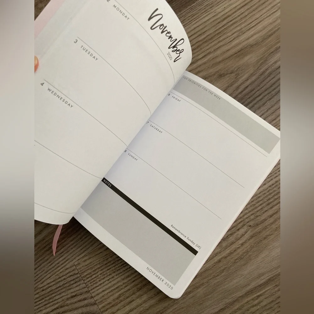 NWT 2020 12 months monthly & weekly planner