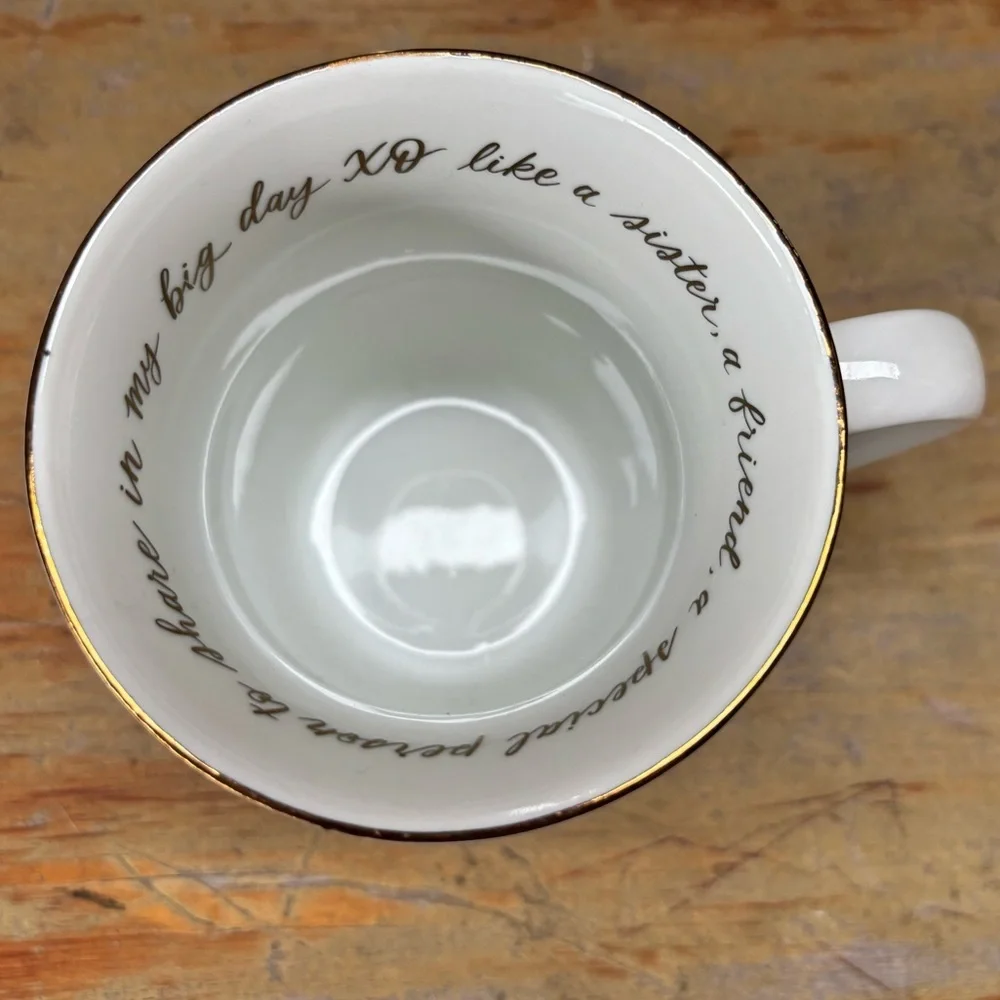 Williams Sonoma Brides Maid XO 14oz Porcelain Coffee Mug Bridesmaid Gift