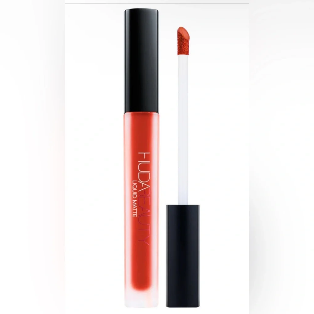 Huda Beauty X Allure Matte Liquid Lipstick Alluring Warm Toned Red NWT