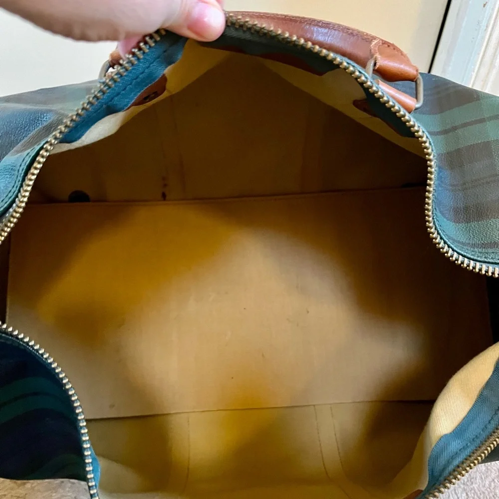 Polo Ralph Lauren Vintage green plaid duffel bag