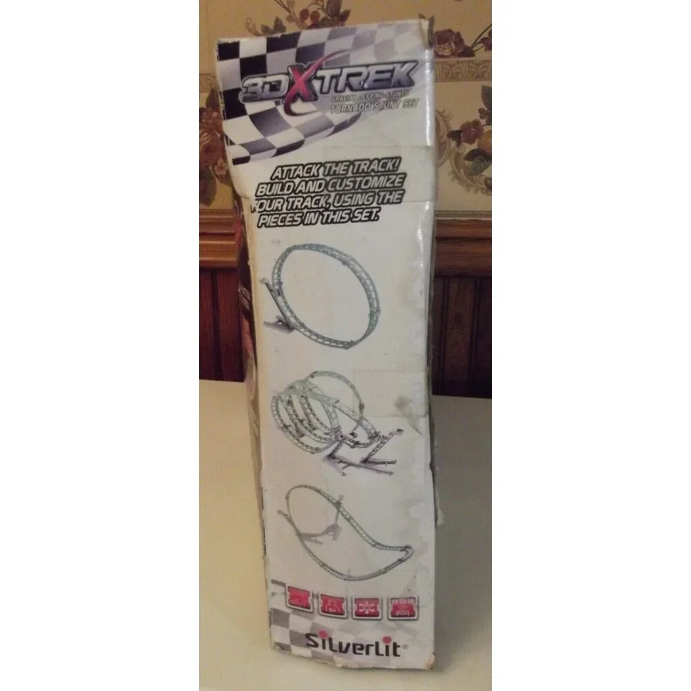 Silver-Lit 3DXTREK Tornado Stunt Set RC Car, Track, MISSING 2 PARTS