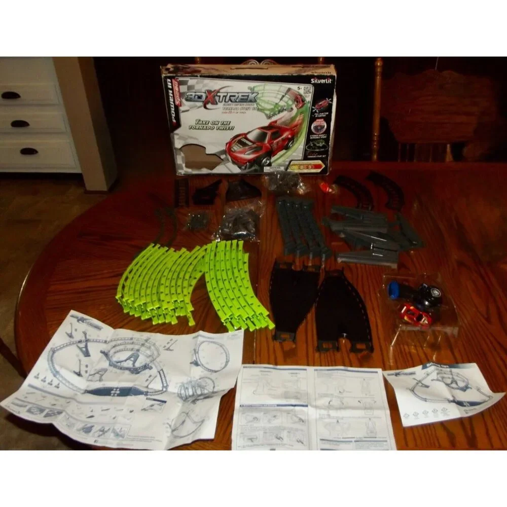 Silver-Lit 3DXTREK Tornado Stunt Set RC Car, Track, MISSING 2 PARTS
