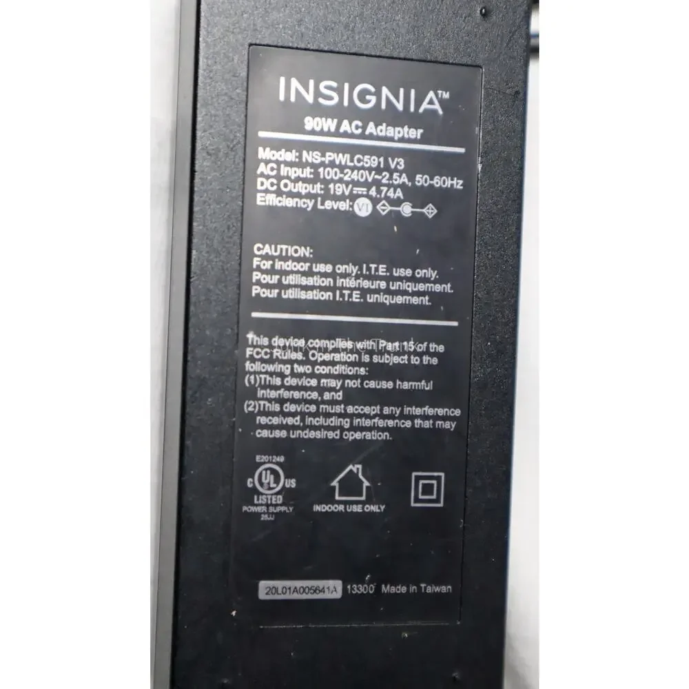 Insignia NS-PWLC591 9V 4.74A Laptop Ac Adapter Charger Power Supply