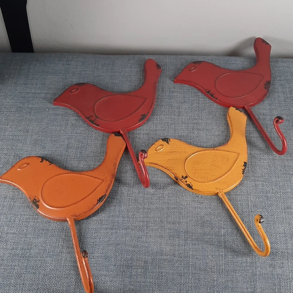 Wall Hooks Bird Birds Rustic Urban Farmhouse Home Coat Utility Laundry Room