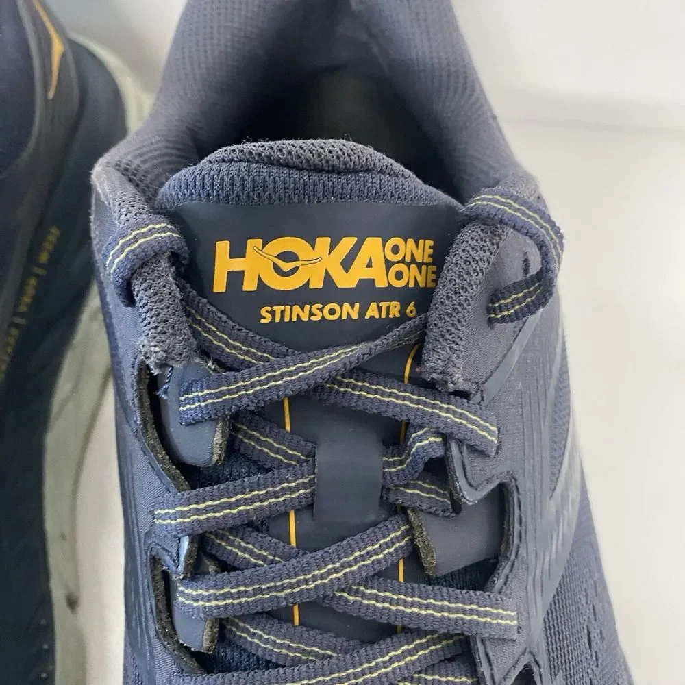 Hoka One One Stinson ATR 6 Men Size 8.5 Blue Athletic Running Shoes 3658