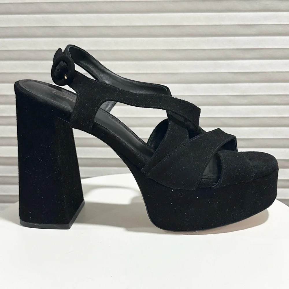 🌹LARROUDE🌹 Bee Platform Sandals Black Size: 8.5