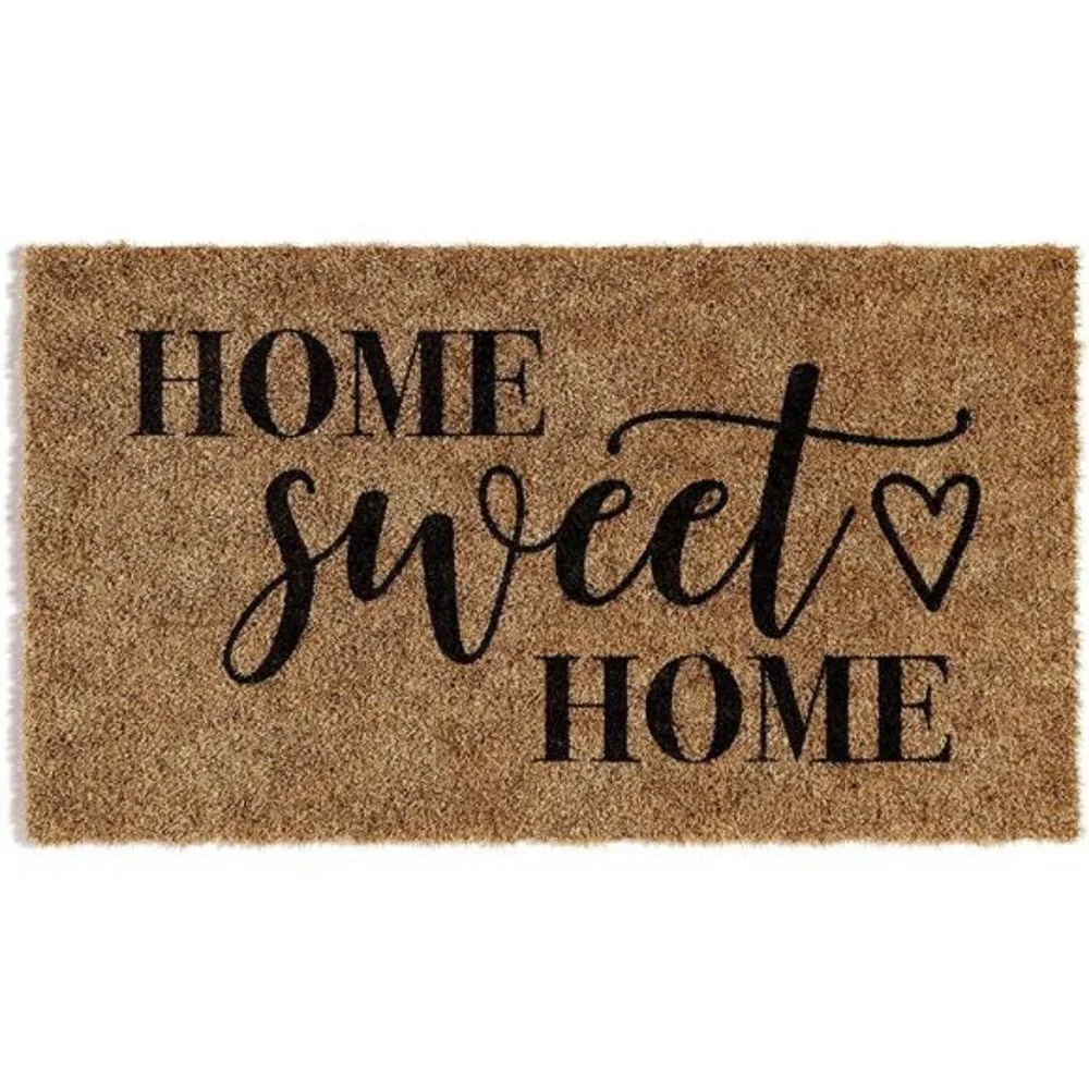 'Home Sweet Home' Doormat Welcome Mat, Outdoor Mat, Front Door, 30x17, Brown