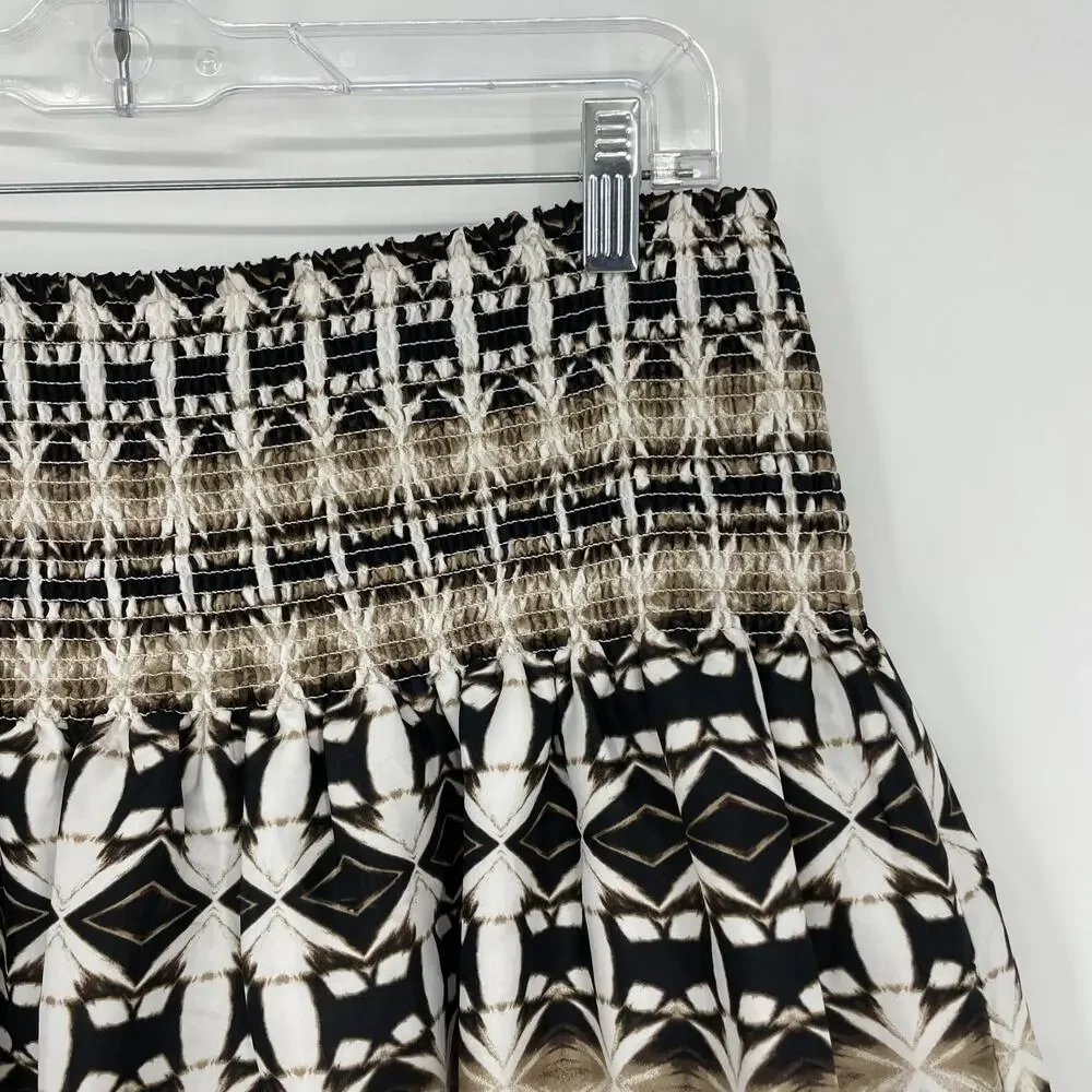 White House Black Market Printed A-line Skirt Size Medium