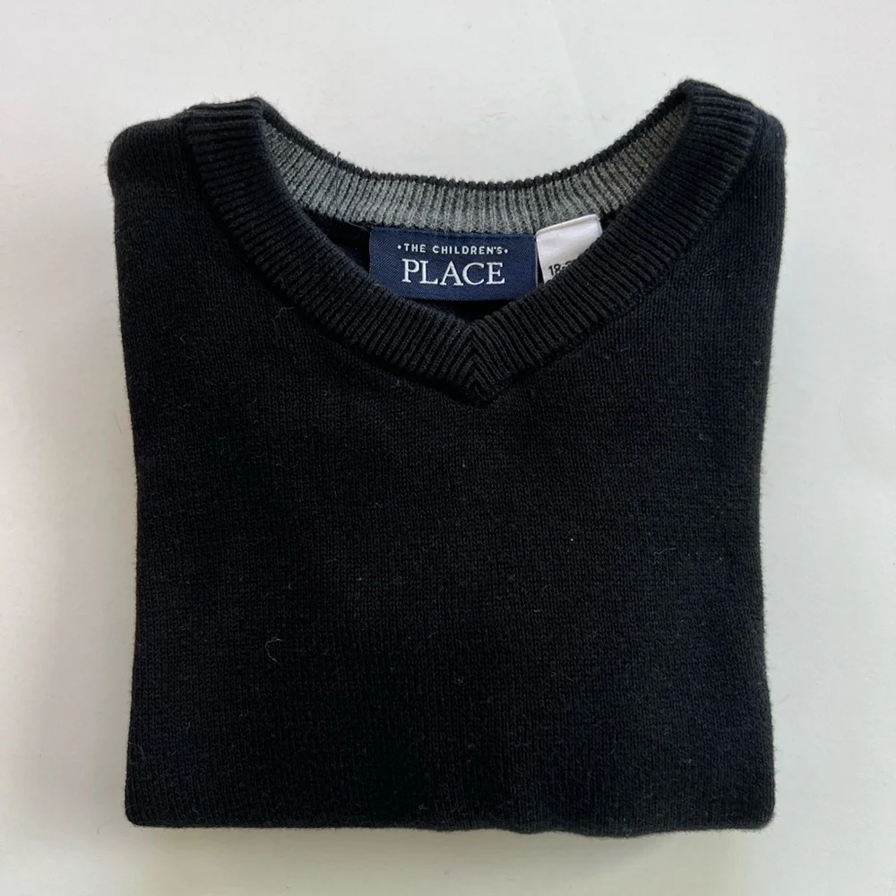 The Children's Place black V-Neck Sweater