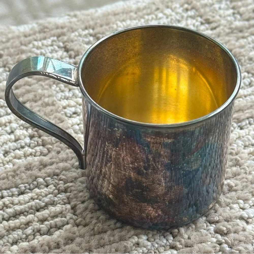 1881 Roger’s Vintage silver 2.5” cup mug