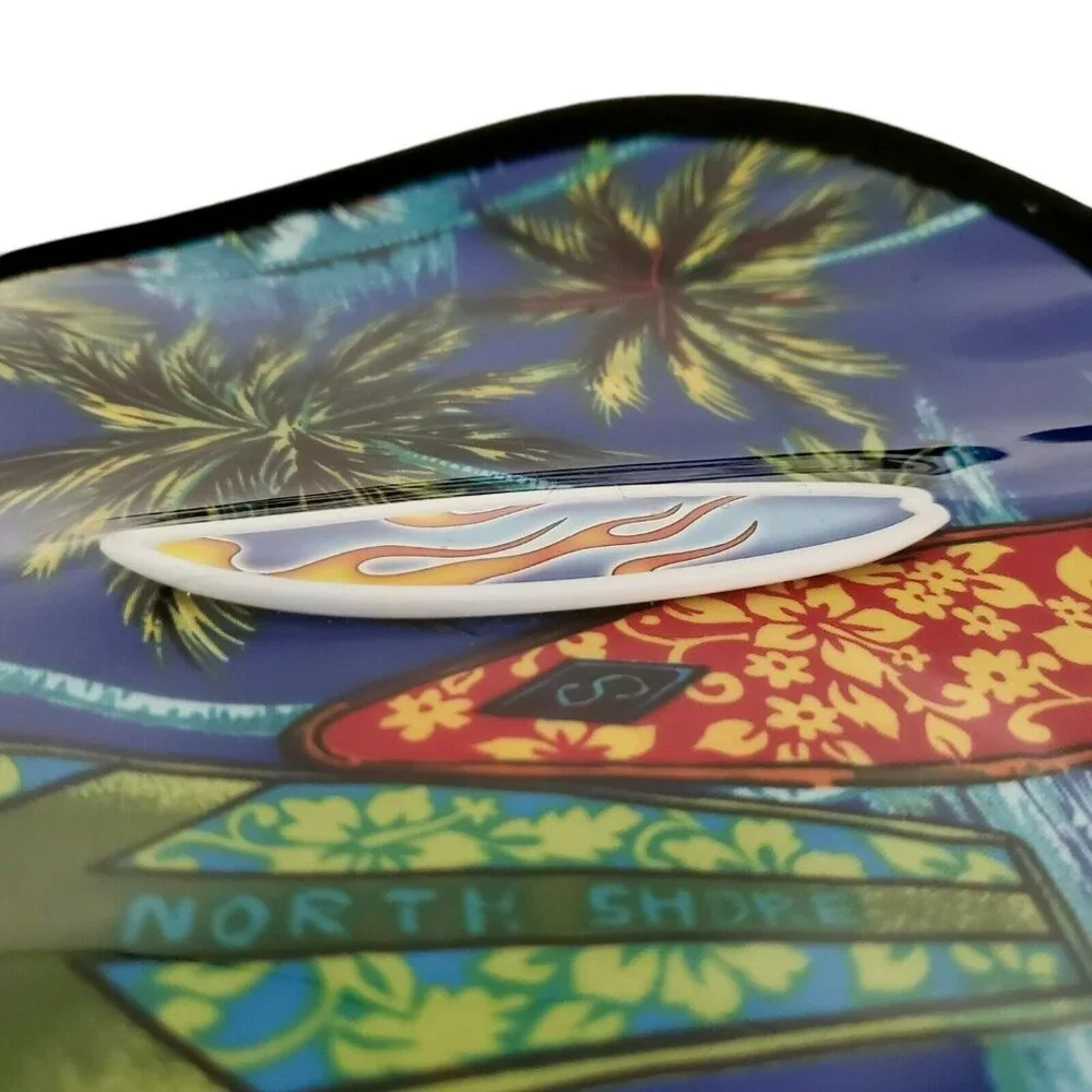 Vinyl Baby Infant Bib Mini Maniacs Slick Surf Ocean Tropical Palm Vegan Leather