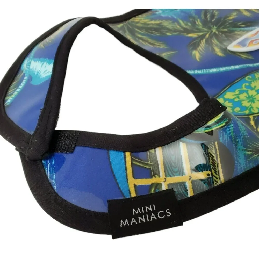 Vinyl Baby Infant Bib Mini Maniacs Slick Surf Ocean Tropical Palm Vegan Leather