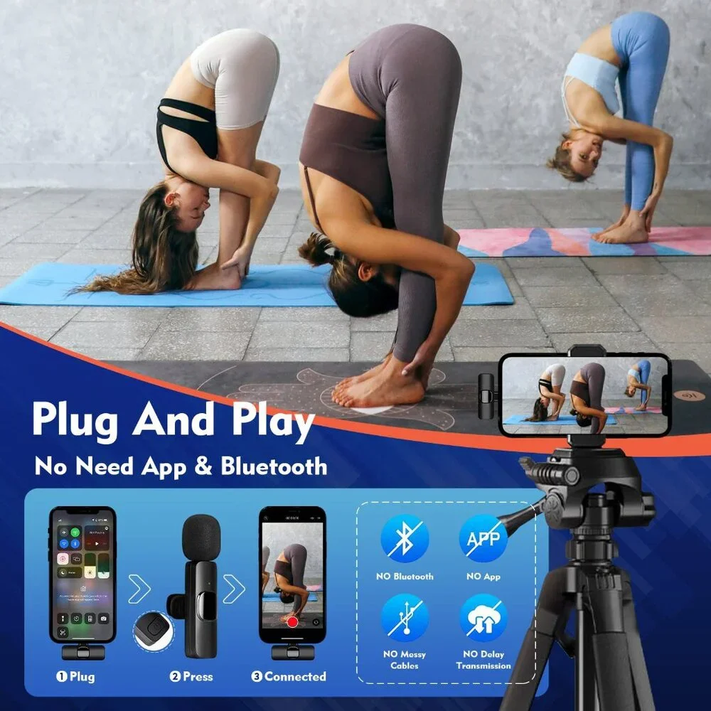 New! Professional Wireless Microphone for Type-C and Lightning Devices