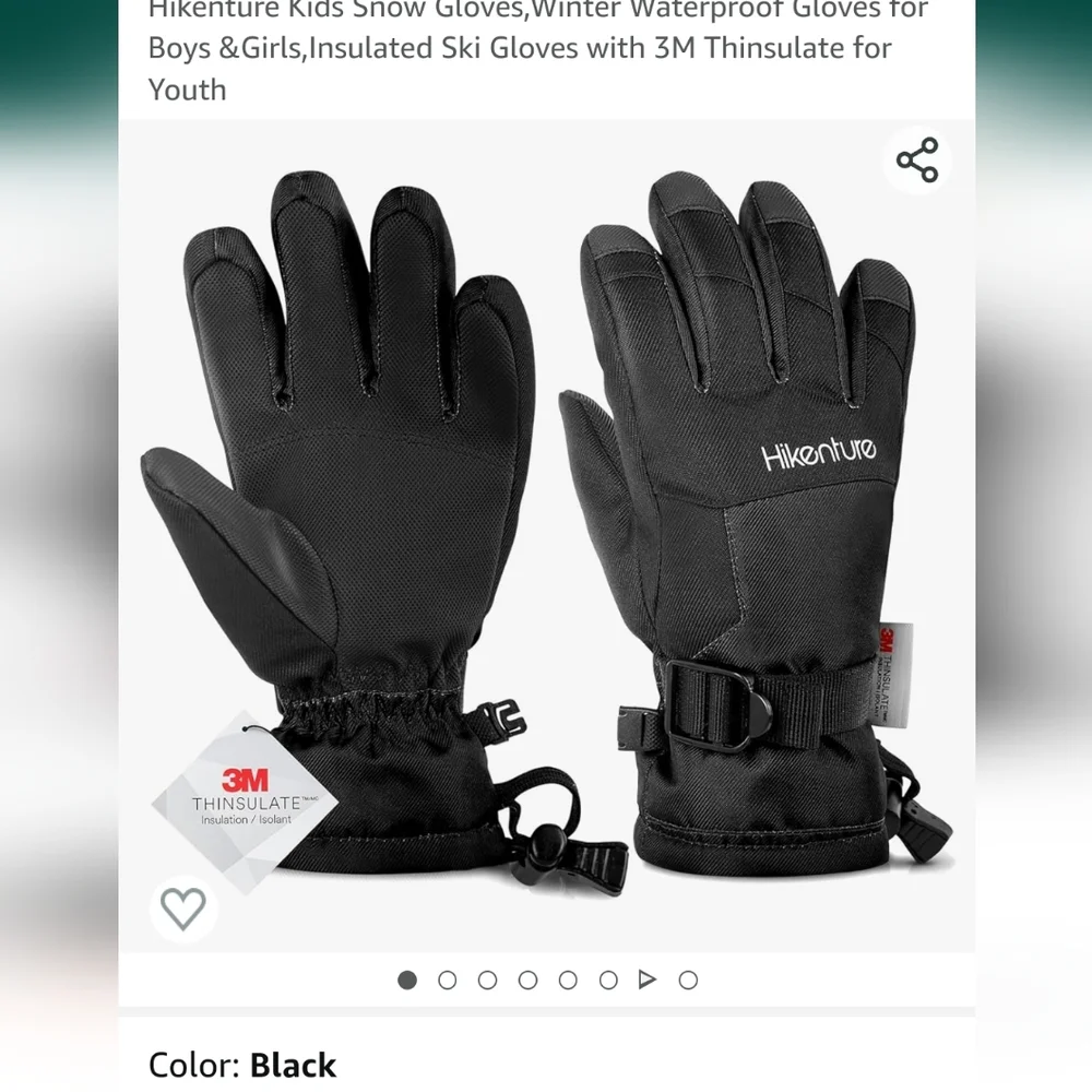 Hikentura Kids Snow Gloves size medium 7-12 , Waterproof Insulated 3 M t…