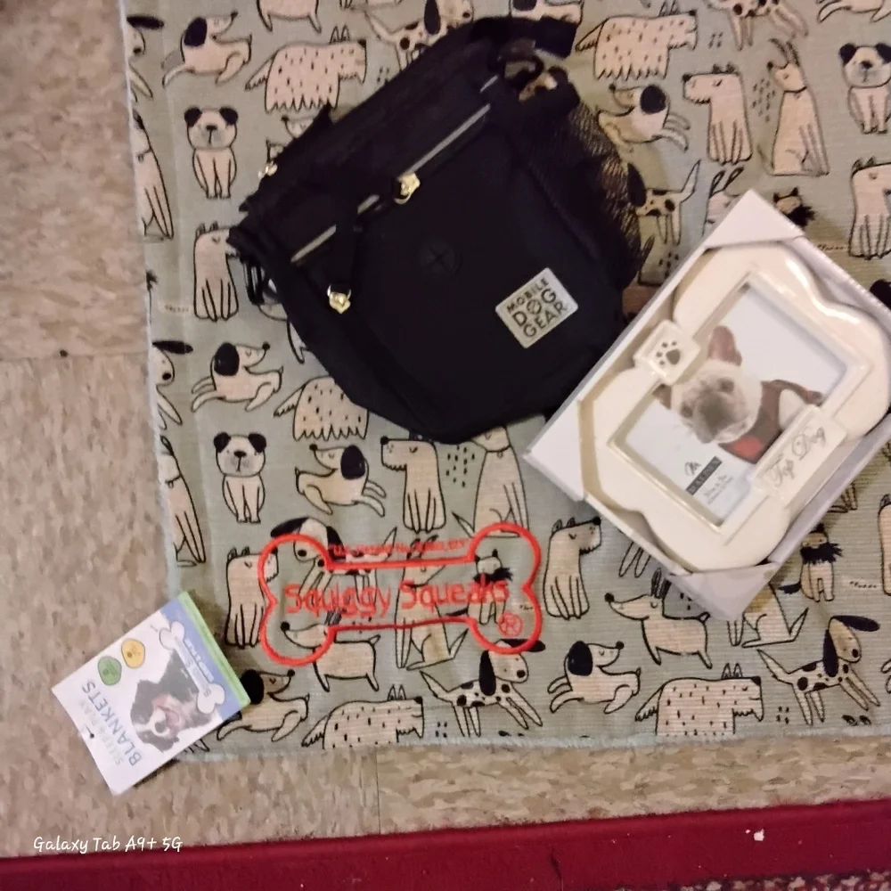 Puppy Starter Set w/Sleep & Play Blanket/Mobile Dog Gear Walking Bag/Photo Frame