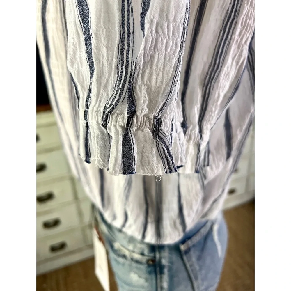 Anthropologie ruffled has striped