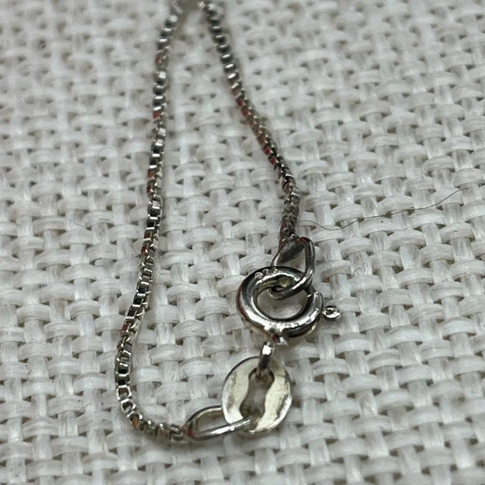Technibond Platinum Sterling Silver & Blue Sapphire CZ Pendant Necklace