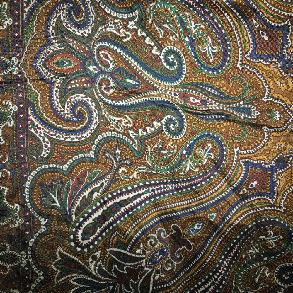 EUC Authentic YSL Paisley Print Silk Scarf