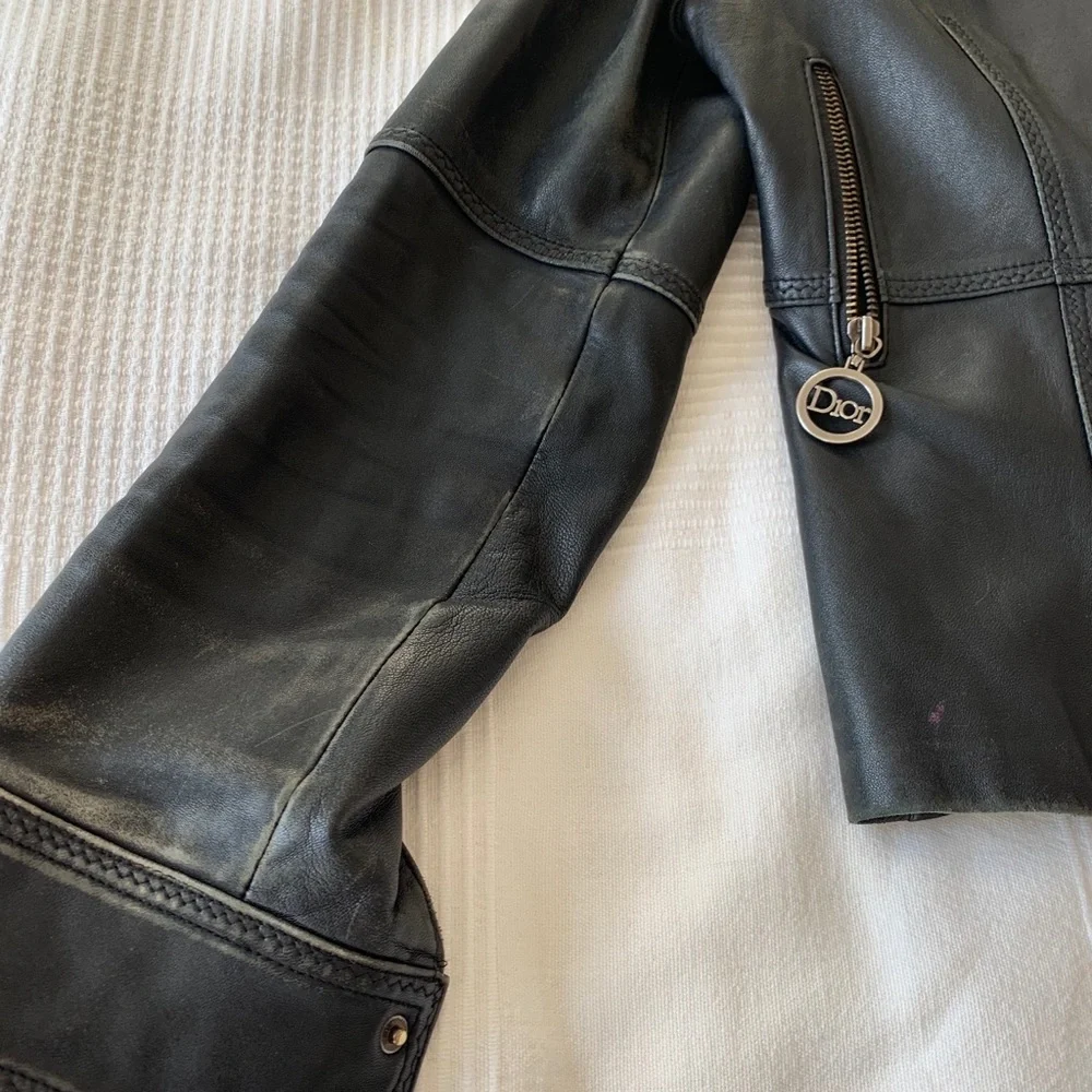 Authentic Christian Dior used leather jacket