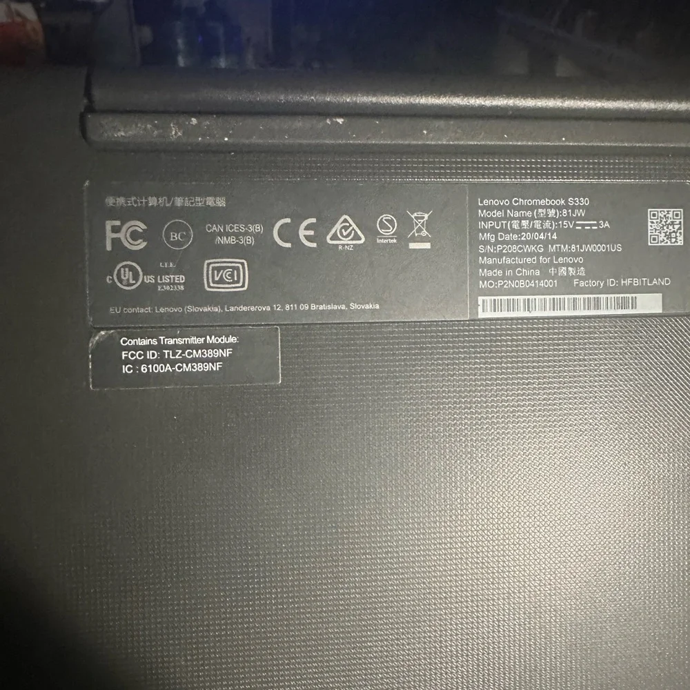 Lenovo Black Laptop with Regulatory Compliance Features