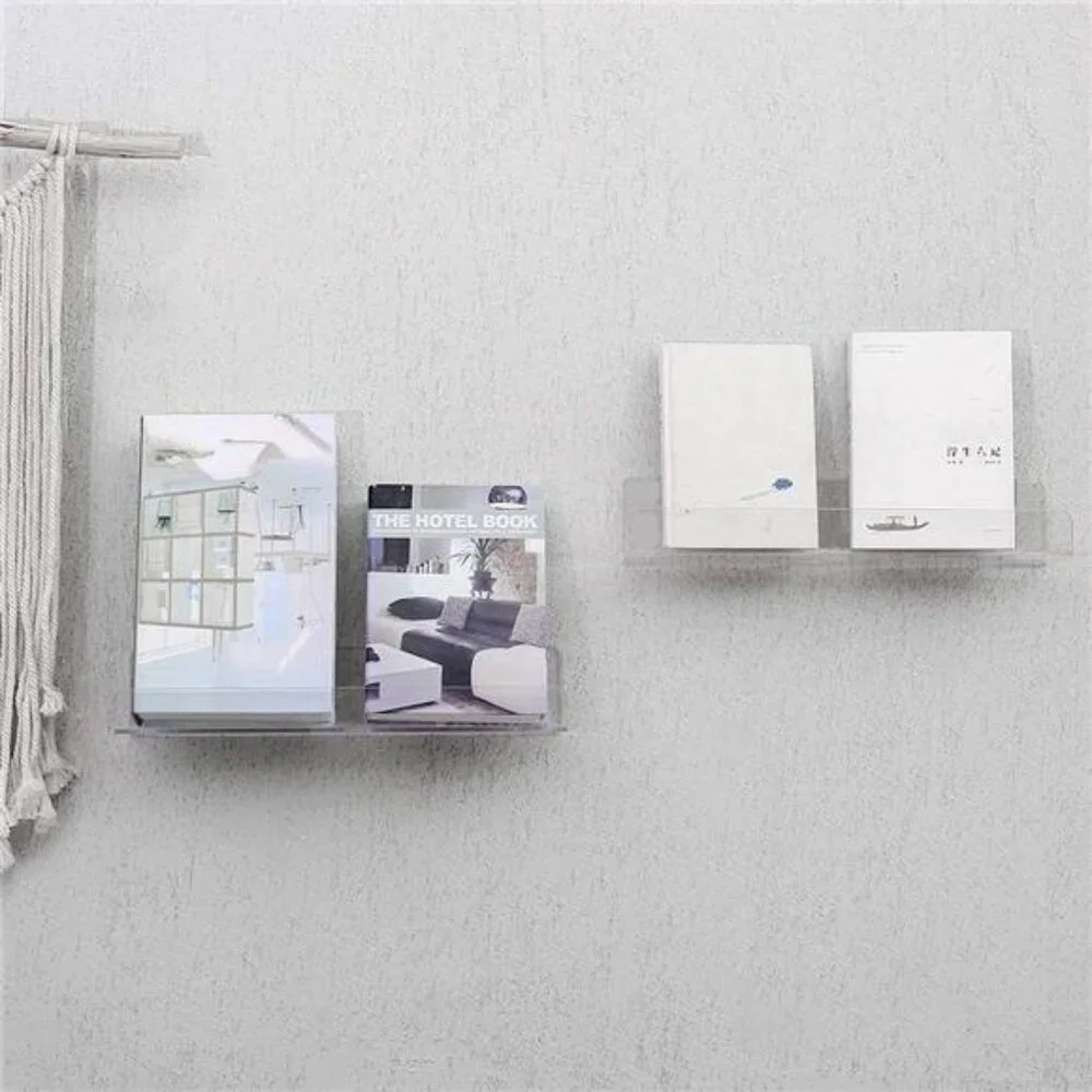 15 inch Acrylic Invisible Floating Bookshelf for Kids Room, Modern Picture Ledge