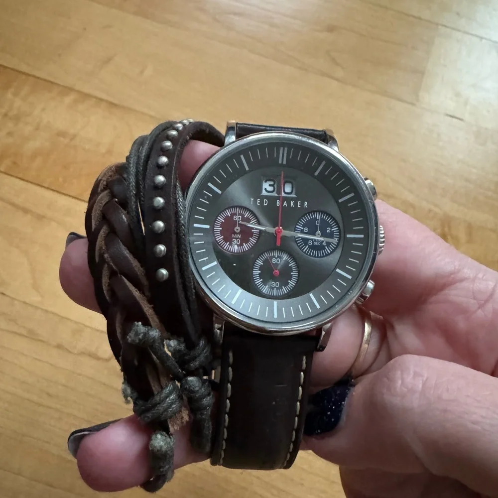 Ted Baker Brown and Silver Men's Watch
