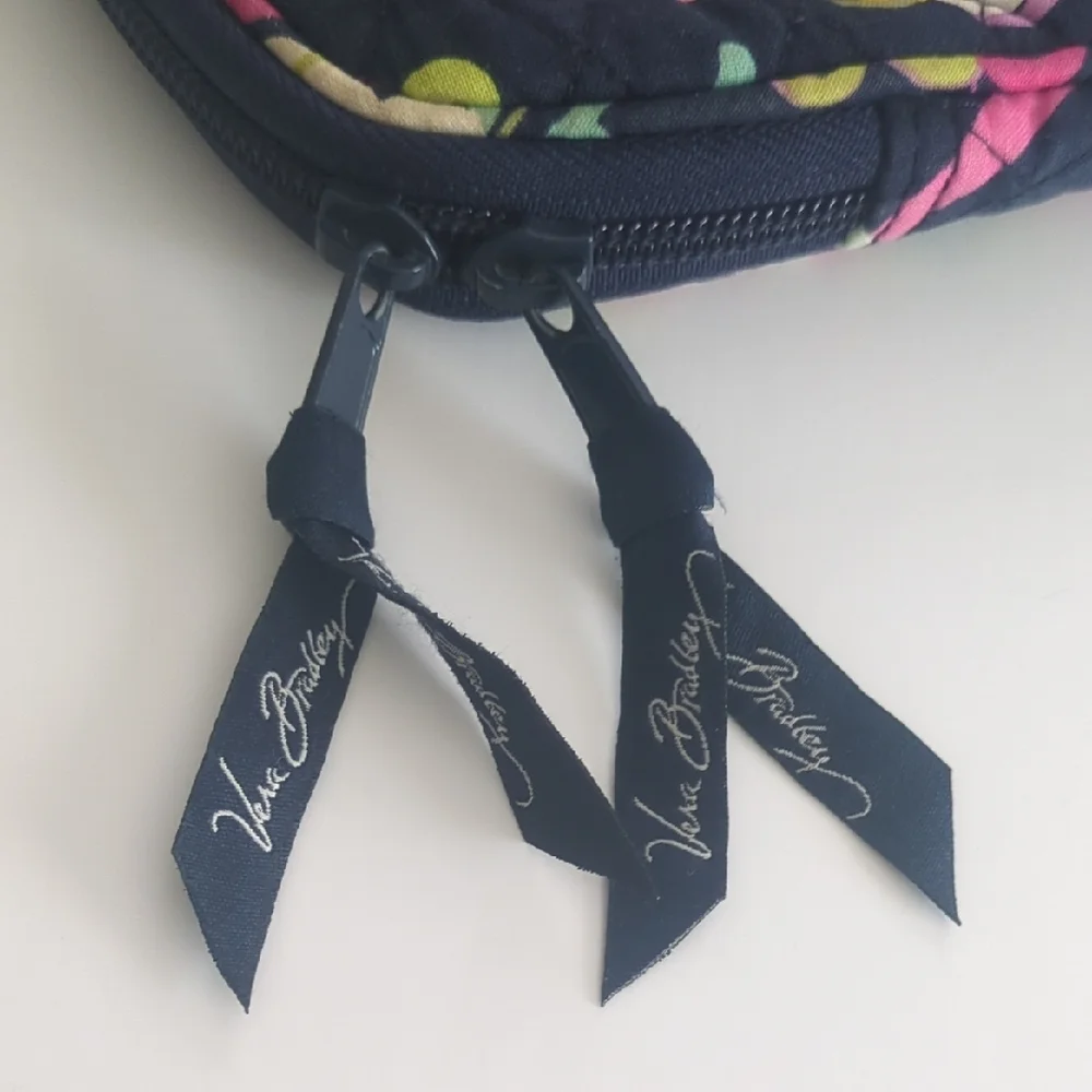 Vera Bradley Black and Pink Tablet Sleeve with Floral Design and Zipper