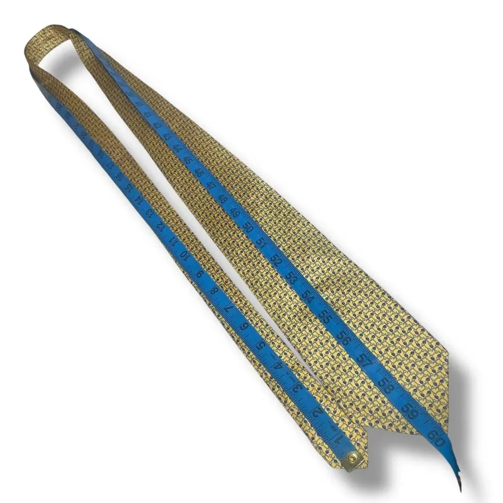 Barindelli & Trezzi 100% Silk Tie Necktie For Men Made in Italy Yellow Blue