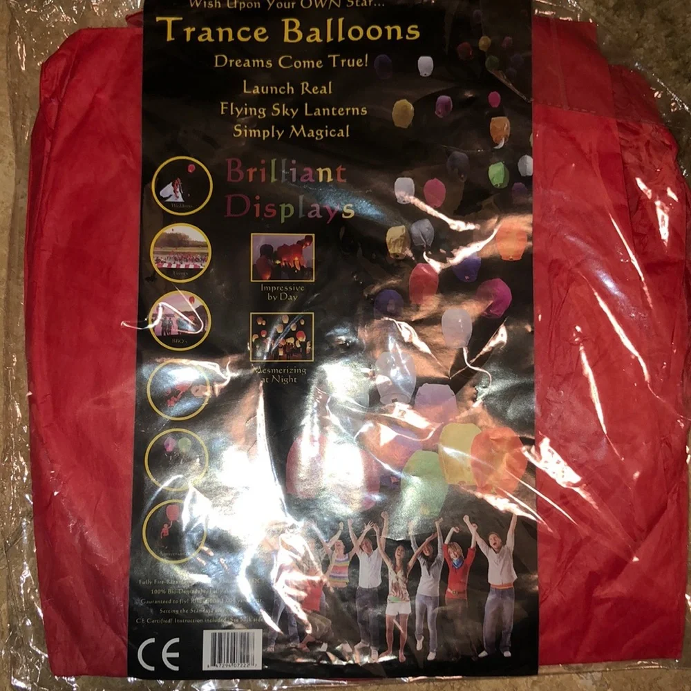 Trance Balloon sky lantern red.