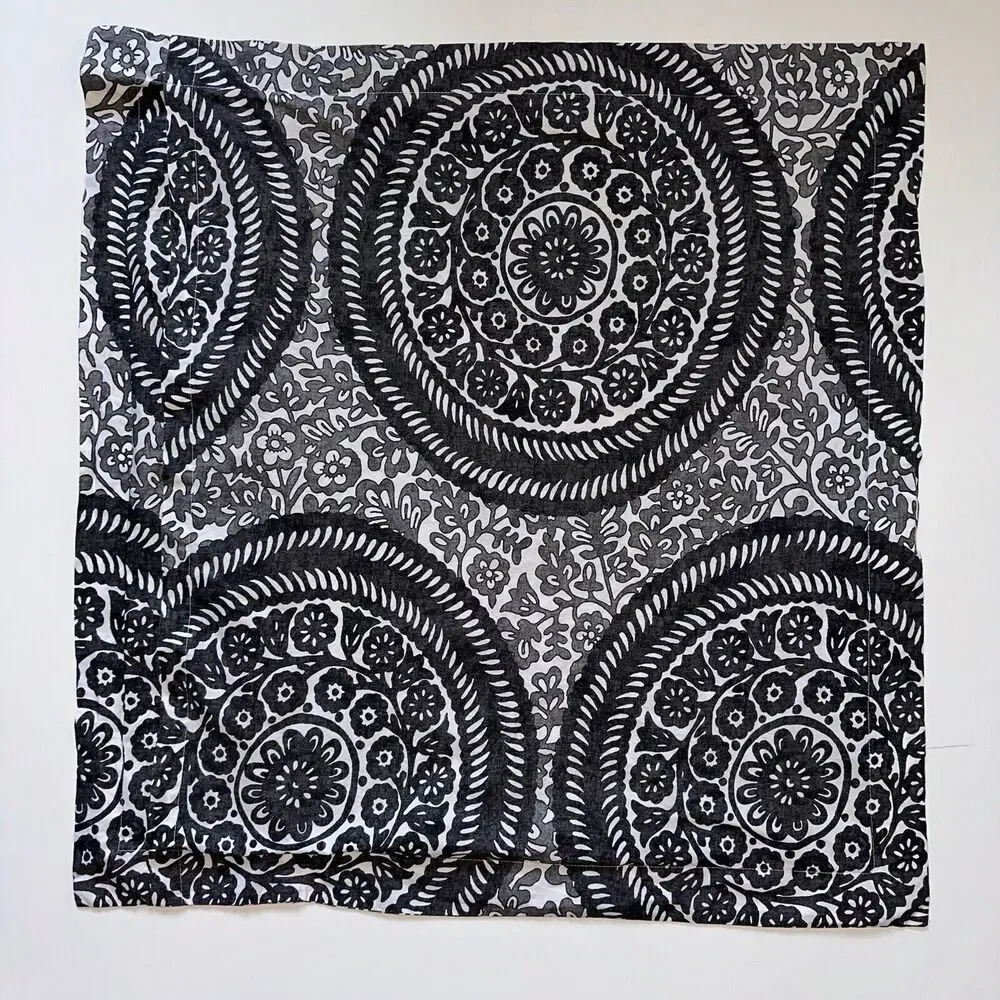 Pottery Barn Nora Medallion European Pillow Sham Cotton Gray Cotton