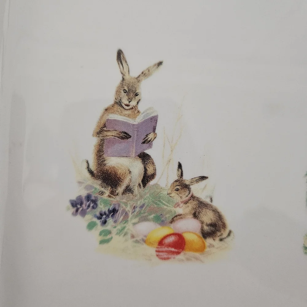 Williams Sonoma Ceramic Easter Bunny Graphic Serving Tray