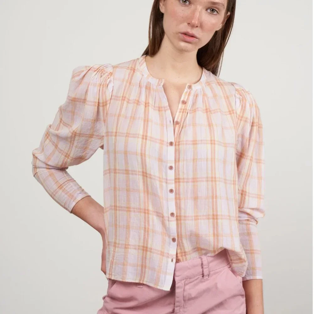Ulla Johnson Nour High Low Cotton Blouse Pale Lilac 2