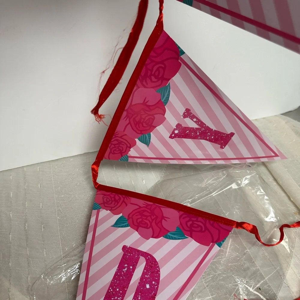 Mother’s Day party Banners String Hanging Triangle Bunting garlands