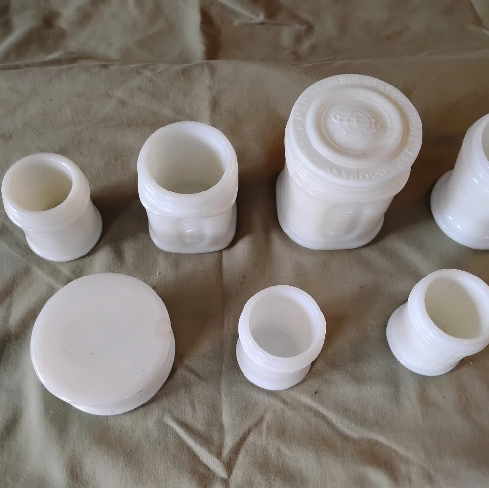White vintage ceramic jars